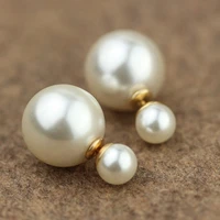 2020 new womens earrings delicate two sided pearl ear stud earrings for women bijoux korean boucle girl gifts jewelry wholesale