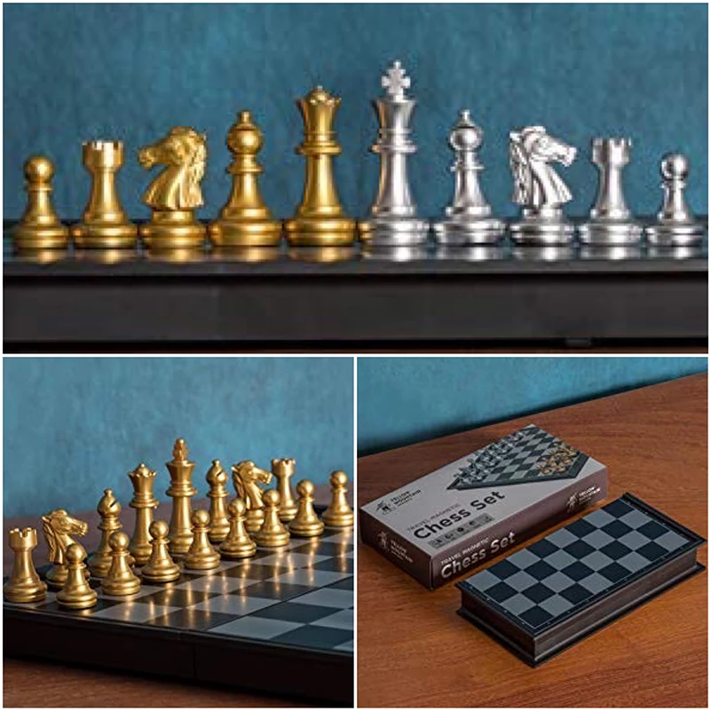 Мини Набор Магнитных шахматных фигур для путешествий складной Международный