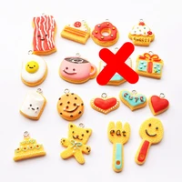 10pcs diy earring pendant flatback resin food charms jewelry necklace pendant for earrings diy keychain parts