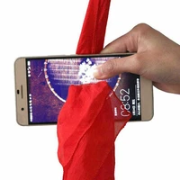red magic props silk scarf close up magic tricks silk through phone funny magic props magicians gag toys professional