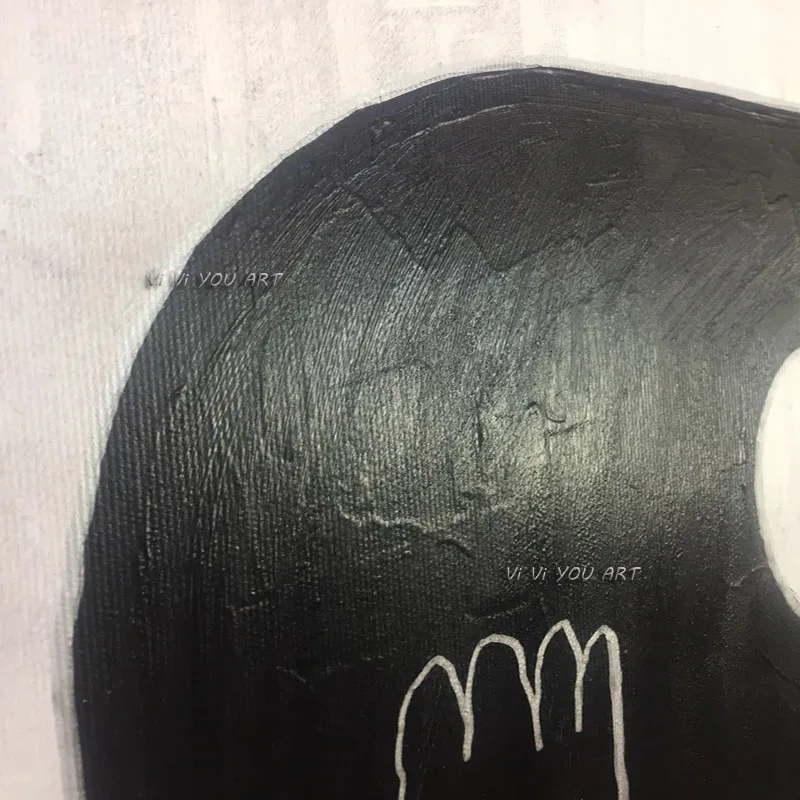 Абстрактная роспись вручную черно-белая влюбленная холст художественная