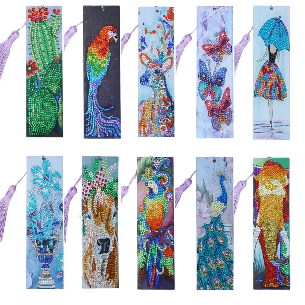 

New Diamond Art Bookmarks Diamond Painting Bookmark Kits Cross Stitch Embroidery Special Shaped Drill Adults DIY Art Craft Home