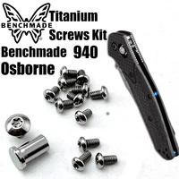 1 full set custom made titanium alloy benchmade 940 osborne knife handle screws direct fit spindle pocket folding edc diy parts