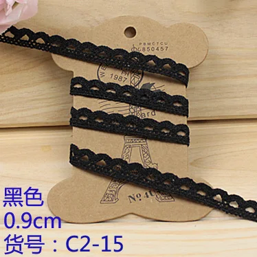 10 мм черная белая бежевая вязаная кружевная лента 2 м/лот ажурная Цветочная