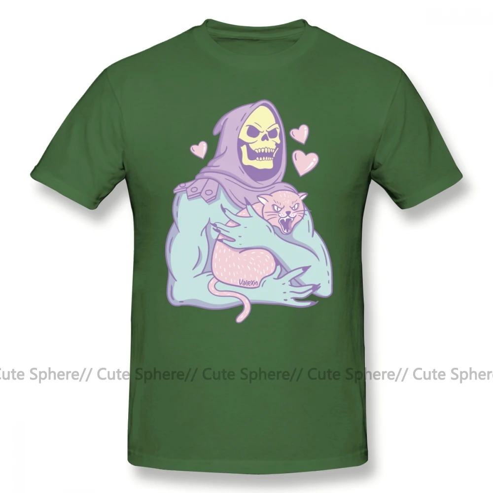 Футболка «Мастера Вселенной» Skeletor S Cat, футболка, 100 хлопок, 4xl, футболка с принтом, Мужская модная Милая футболка - Цвет: Army Green
