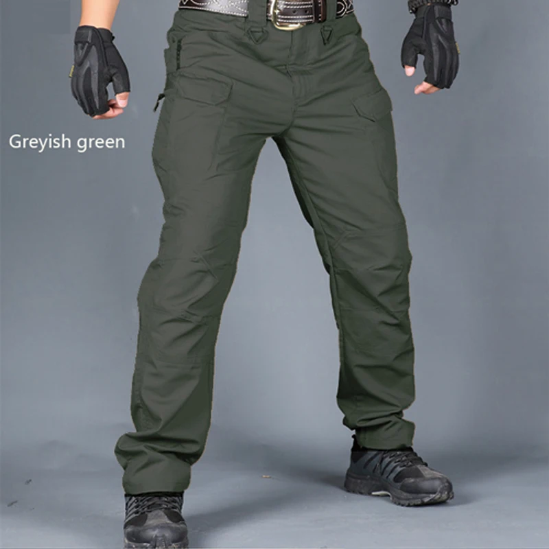 Мужские тактические брюки-карго однотонные штаны до колена в стиле милитари