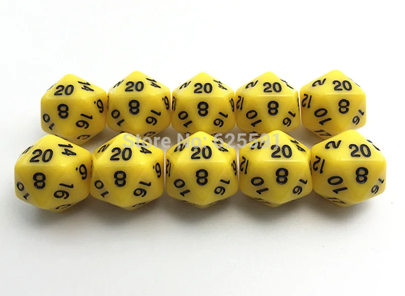 10pcs/set T&ampG High Quality Colorful D20 Dice Set Opaque effect dnd 20 side Digital number 1-20 for Rpg Game | Спорт и развлечения