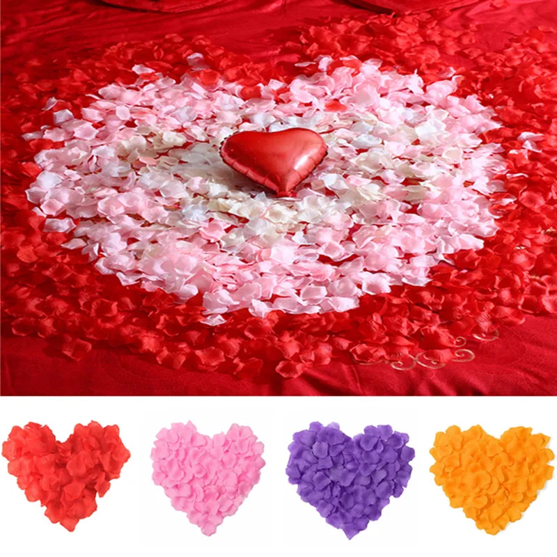 Искусственные лепестки роз 1000 шт. шелковые свадебные украшения искусственные