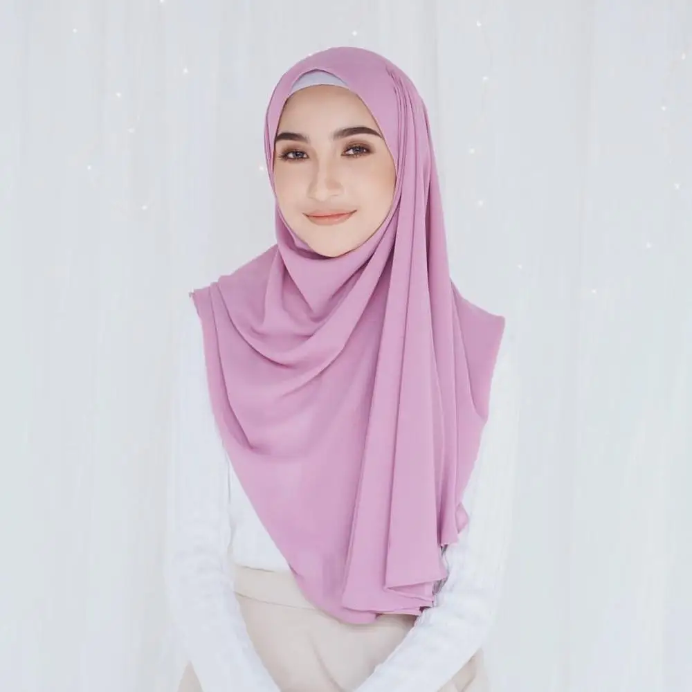 

Foulard Femme Muslim Plain Chiffon Hijab Scarf Women Dubai Square Jersey Shawl Head Wrap Islamic Prayer Headscarf Scarves Veil