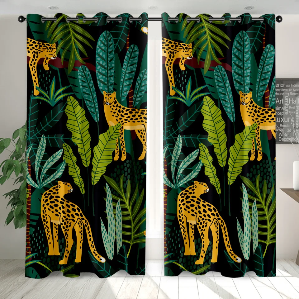 Светонепроницаемые шторы SOFTBATF с леопардовым принтом для спальни гостиной