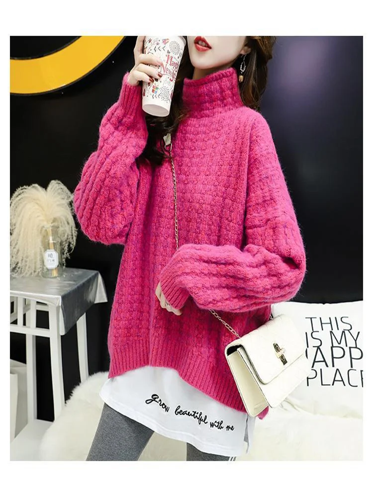 

Half turtleneck Sweater Pullover knitted bottoming Sweaters women Coat Thick Warm Winter New Outwear Female Tops Lady wind