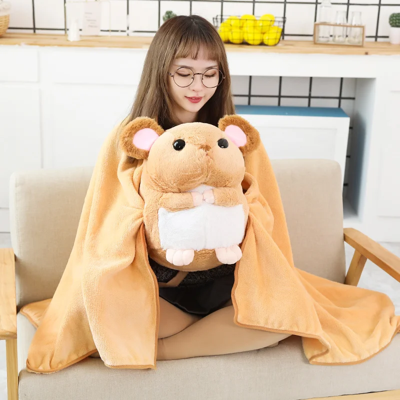 40 см Kawaii кукла мышка Подушка Одеяло мягкие теплые мыши плюшевые игрушки хомяк