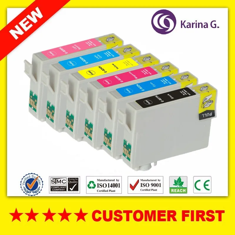 Совместим с чернильными картриджами Epson T0821N T0821 для принтера T50 R290 R295 R390 RX590 RX610 RX615