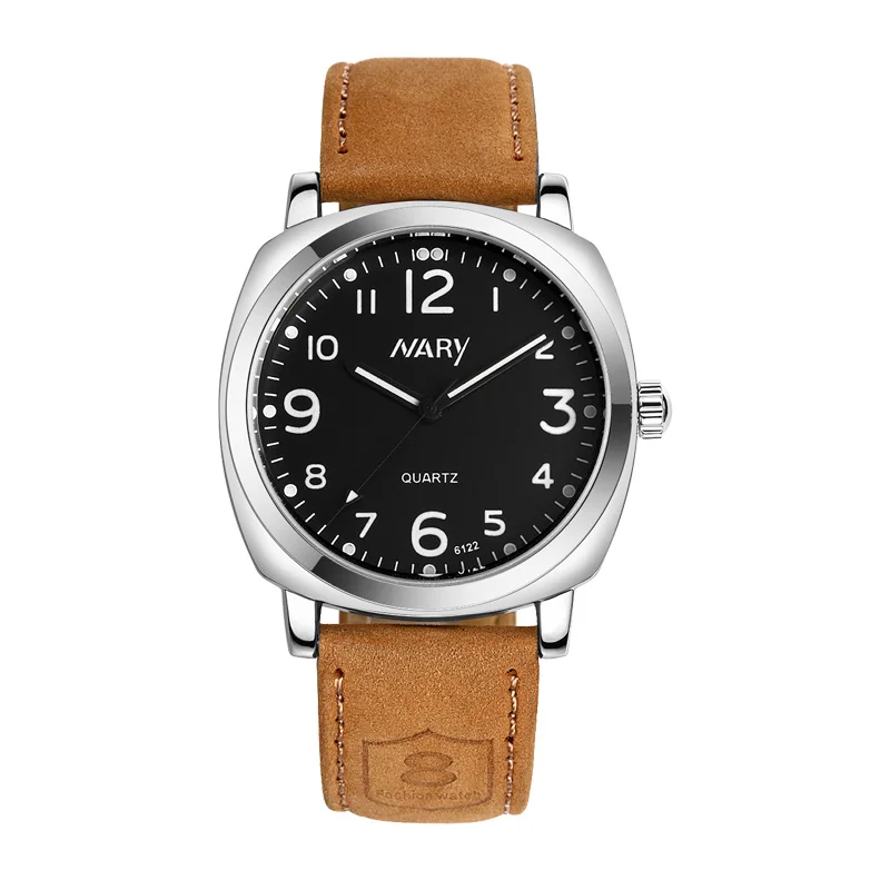 

Часы наручные мужские Кварцевые водонепроницаемые с кожаным ремешком, 2021