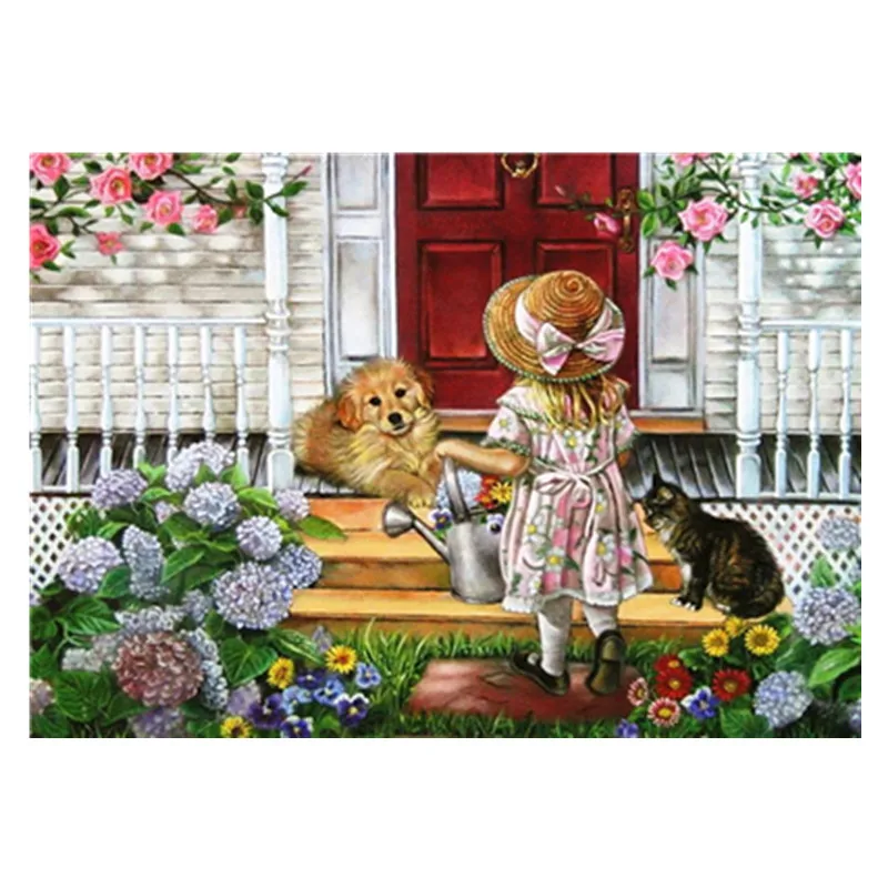 Алмазная 5D картина сделай сам вышивка стразы круглой формы животное ребенок