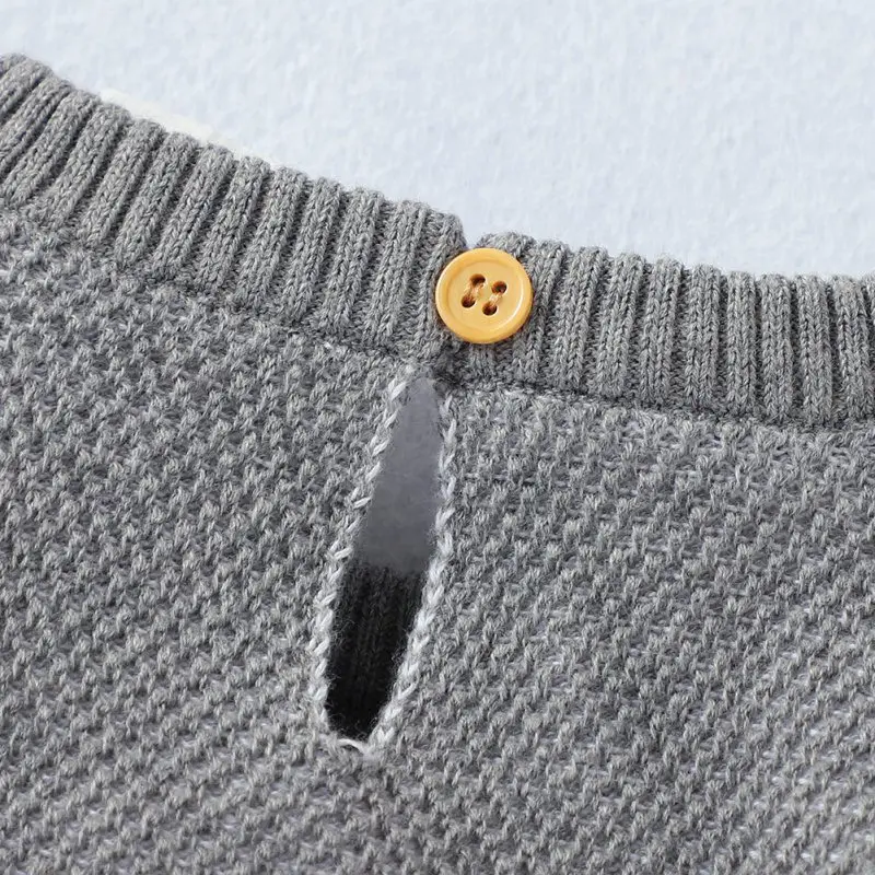 

Autumn Baby Boy Girl knitting Cartoon Rabbit Pattern Infant Long Sleeve Pullover O-Neck Jumpsuit+ fashion Hat Newborn Romper