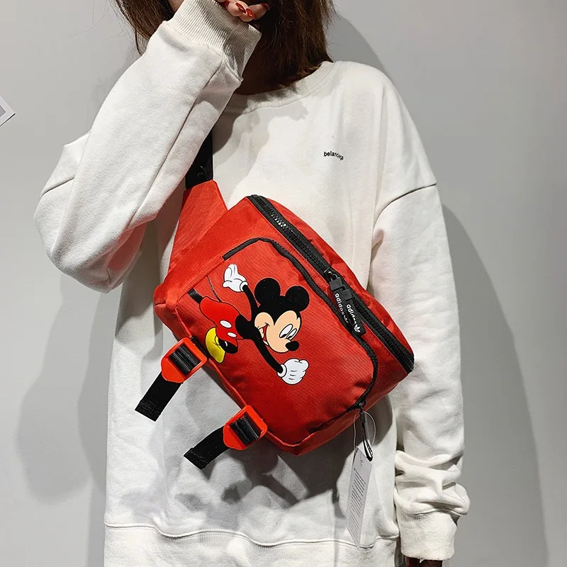 

Girls Shopping Bag Disney Mickey Mouse Chest Bag Boys and Girls Large-capacity Belt Bag Cartoon Handbag Shoulder Messenger Bag