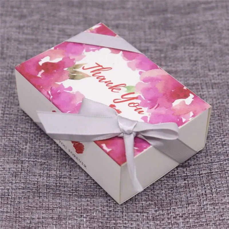 box as pic 5 шт. в партии, веселая Рождественская Подарочная посылка, ручная работа, милая Свадебная посылка, белая/крафт-коробка с цветочным узором - Цвет: box as pic