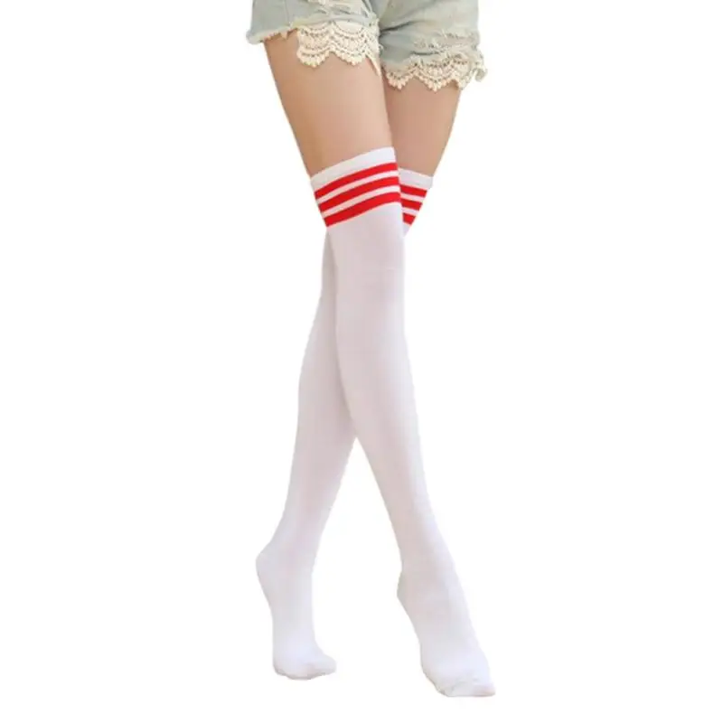 3pairs/set Fashion Socks Women Knee Color Stripe Middle Cylinder for Autumn and Winter Comfortable Breathable Soft | Женская одежда