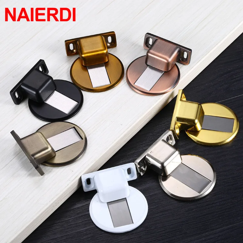 NAIERDI магнитный дверной замок из цинкового сплава упор скрытый держатель для пола