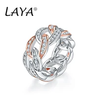 laya hip hop fashionistas ice out of the cuban chain aaaaa zircon 925 sterling silver ring for men and women party fine jewelry