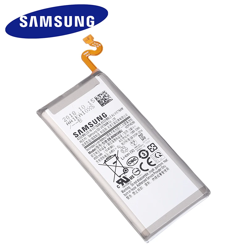 Оригинальная сменная батарея Samsung для Galaxy Note9 Note 9 N9600 оригинальная фотобатарея 4000