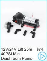 12V 24V DC 126W 9,5 м высокий подъем 160PSI 11Bar Портативный миниатюрный Электрический высокое Давление мембранный насос бытовой водяные насосы DP-160