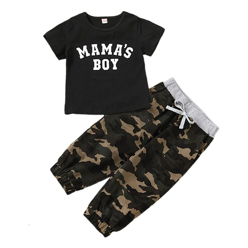 Комплект из двух предметов для мальчиков футболка с коротким рукавом буквенным