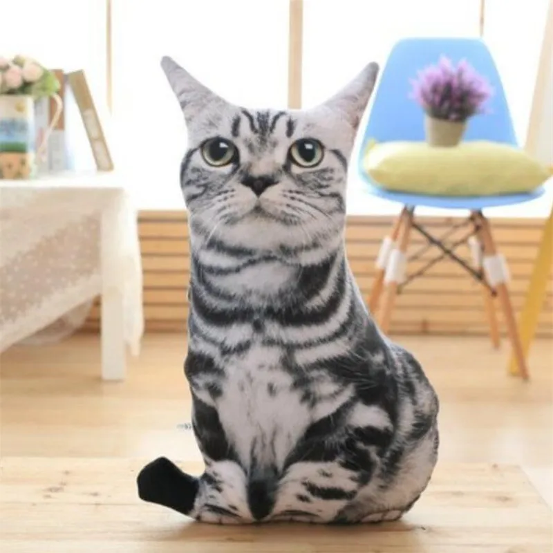 

50/75 Cm Simulation Plush Cat Pillows Soft Stuffed Animals Cushion Sofa Decor Cartoon Plush Toys For Children Kids Gift