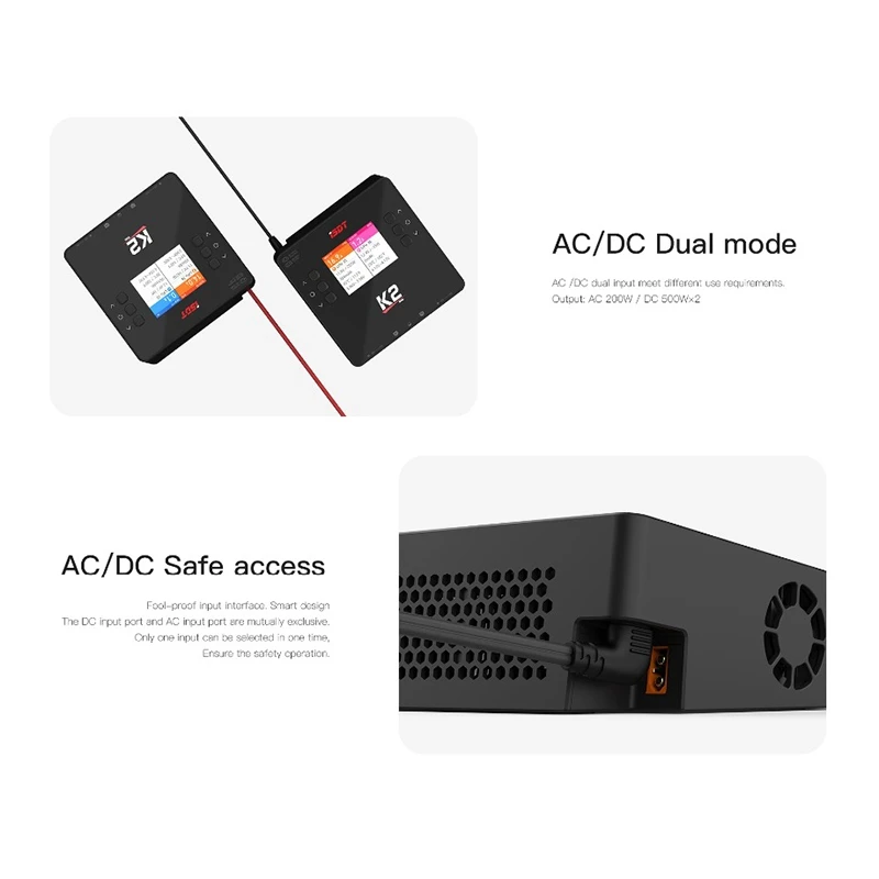

ISDT K2 AC 200W DC 500Wx2 Dual Channel Balance Lipo Discharger Charger for Lipo NiMh Pb Battery RC FPV Racing Drone