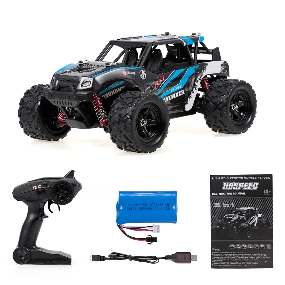 HS18312 1/18 4WD 36 км/ч высокая скорость RC автомобиль синий 2,4 ГГц внедорожный RC автомобиль для взрослых и детей - Цвет: Blue