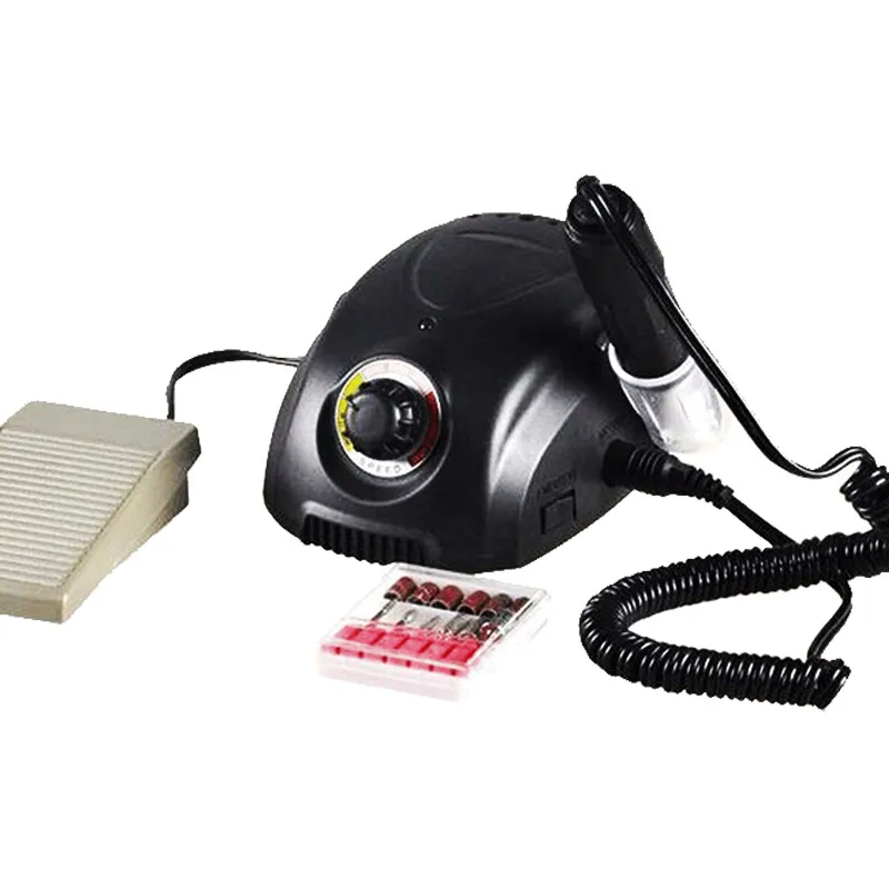 Черный Электрический Фрезер для ногтей сверлильный станок светодиодные полосы