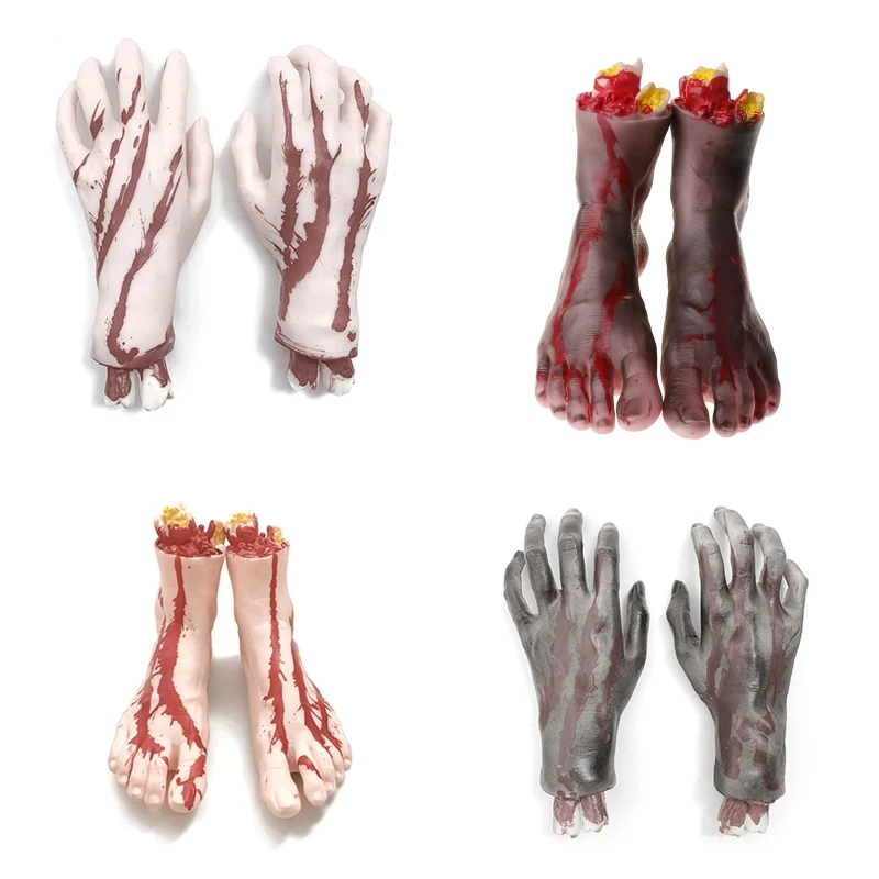 

Q0KF Halloween Body Parts, Halloween Scary Cut Off Bloody, Horror Hand &Feet