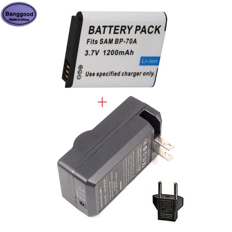 Bateria da Câmera para Samsung Banggood 70a bp Es65 Es70 Tl105 Tl110 Pl100 St60 Pl120 Pl170 St90 St95 3.7v 1200mah Bp-70a Bp70a