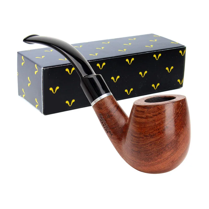 9mm Filter Tobacco Pipes Rosewood Smoking Pipe Set cigarette Presser & Handmade Wood Stand Smoke Pipe Accessory Men's Gift