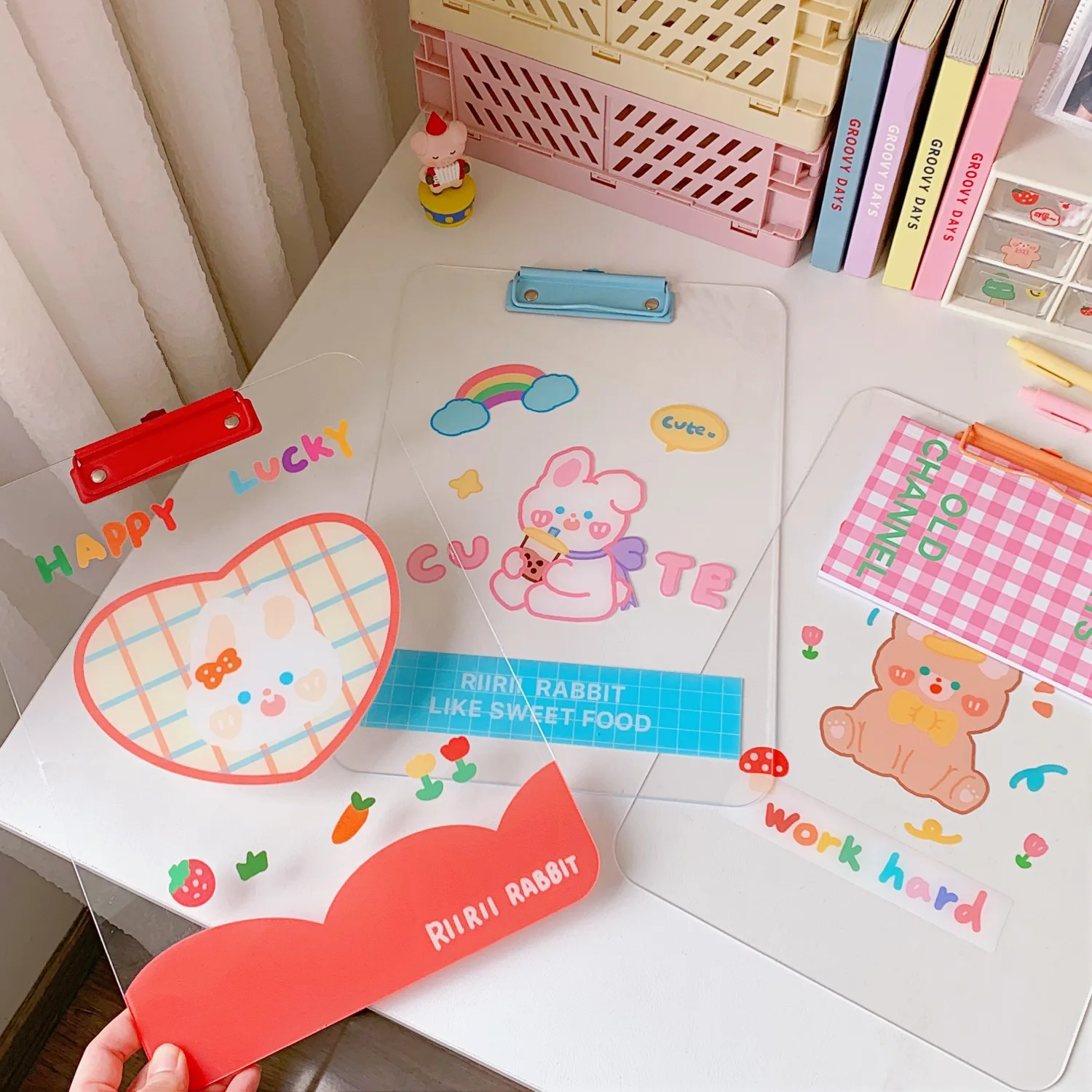 MINKYS Kawaii A4 папка для файлов зажим тестовая бумажная доска рисования твердая
