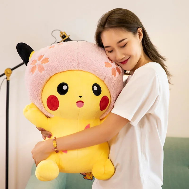 

New Original Big Size Plush Pikachu Doll Pokemon Elves Cartoons Peripheral Soft Pillow Kids Kawaii Stuffed Toys Birthday Gifts
