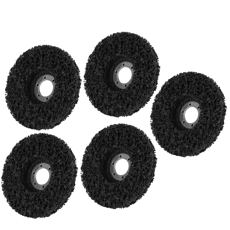 

New 5PCS 125mm Black Poly Strip Wheel Disc, Flaking Materials/Paint/Rust Removal Tool Surface Conditioning Clean
