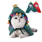 Хэллоуин плащ для кошек Новогодний для домашних собак забавная одежда с капюшоном шарф для щенка шляпа костюм