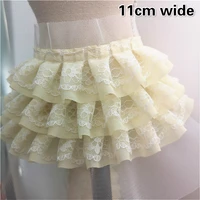 hot selling multi layer chiffon pleated lace fabric for ladies and children clothes cake skirt hem convenient sewing accessories
