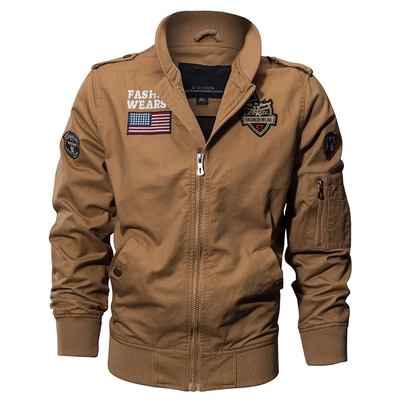 

2021 New Plus Size Military Bomber Jacket Men Spring Autumn Multi-pocket Pilot Jackets Male Army Cargo Flight Mens Jackets