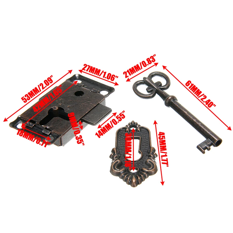 1 шт. дверной замок для шкафа с декоративным чехлом запасной в античном винтажном