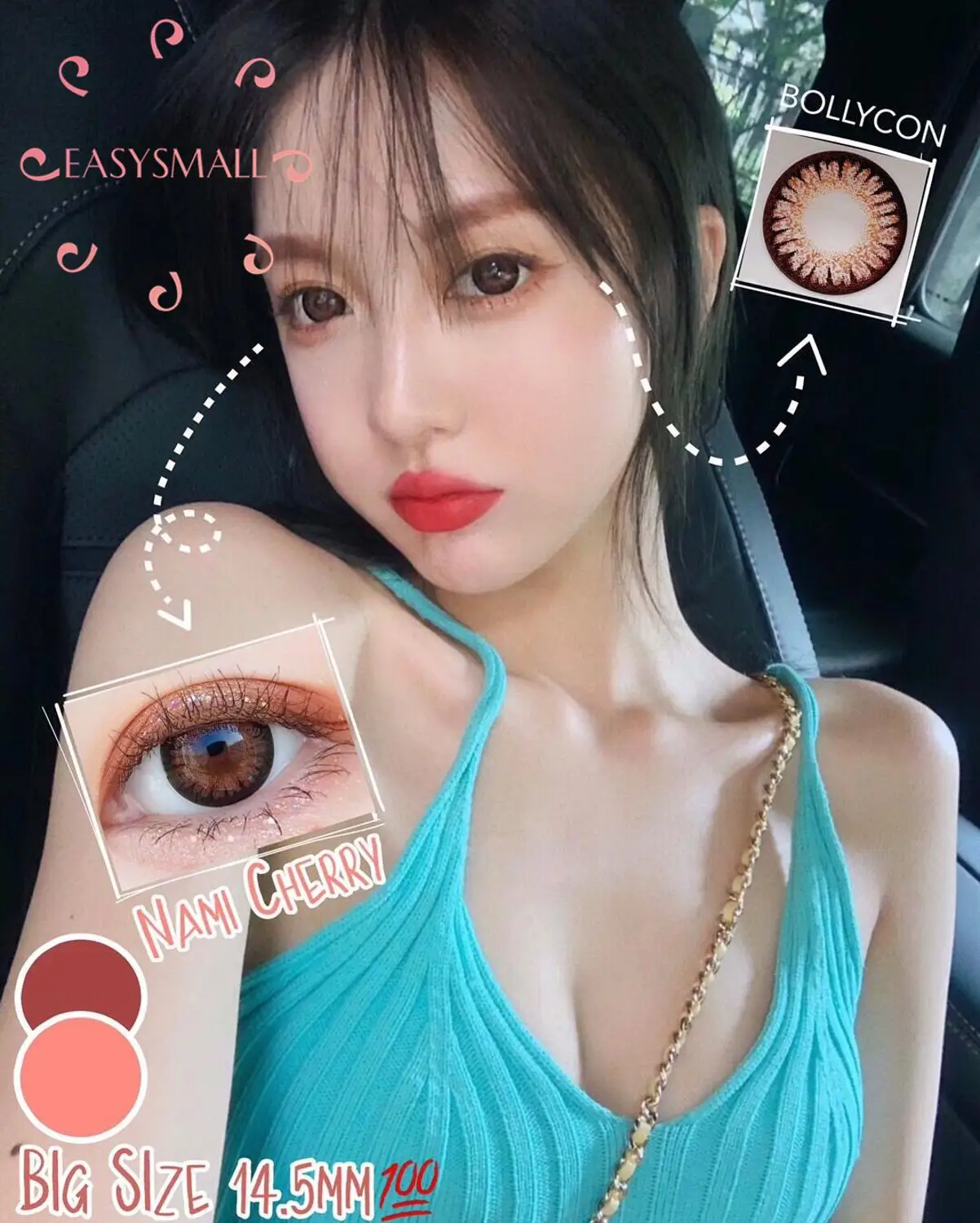 easysmall red brown circle coloured contact lenses for eyes cosmetic 14 5mm big pupil degree option 2pcspair prescription free global shipping