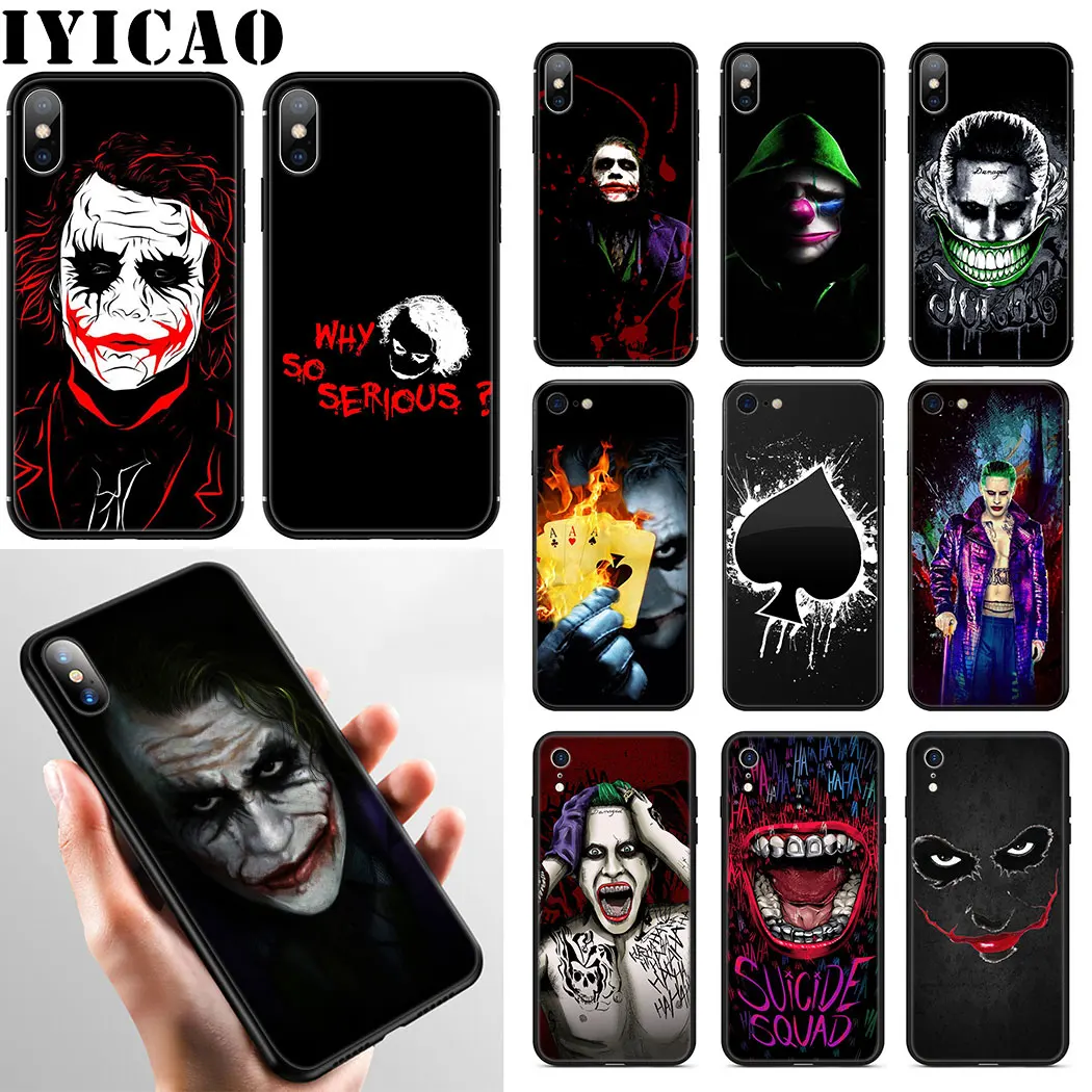 Мягкий силиконовый чехол Joker для телефона iPhone 11 Pro Max XR X XS 6 6S 7 8 Plus 5 телефон|Бамперы|