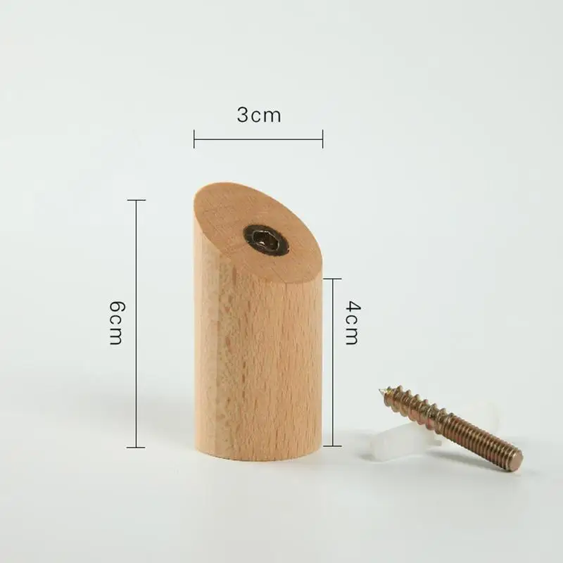 

Natural Wood Clothes Hanger Wall Mounted Coat Hook Handbag Holder Bathroom Decorative Hanger Storage Hat Key Rack Scarf Q5T1