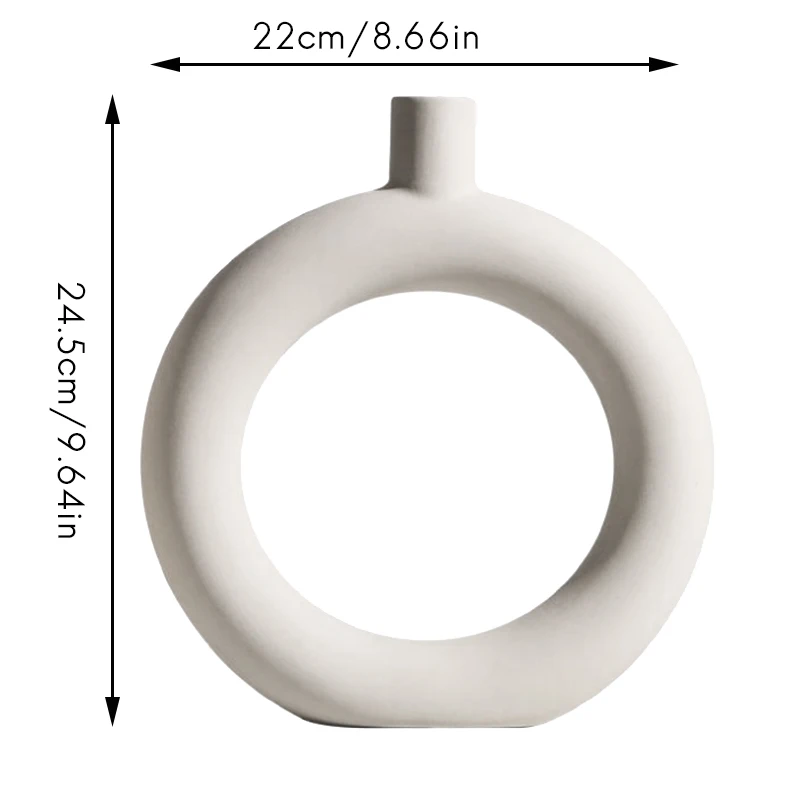 

White Ceramic Vase Nordic Minimalism Style Decoration,Modern Geometric Decorative Vase Flower Pot for Home Decor