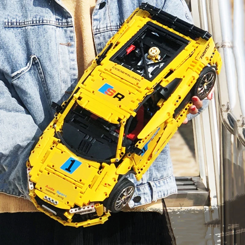 Technic series MOC 4463 yellow Audis R8 V10 второе поколение Speed RS5 строительные блоки для