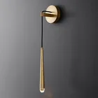 Современные Настенные светильники с золотой трубкой, бра для спальни, Светильники для гостиной, прикроватная промышленная лампа, светодиодный зеркальный светильник для ванной