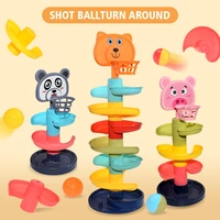 childrens orbital rotating gliding tower hand catch the ball baby early learning educational toys rolling ball pile montessori