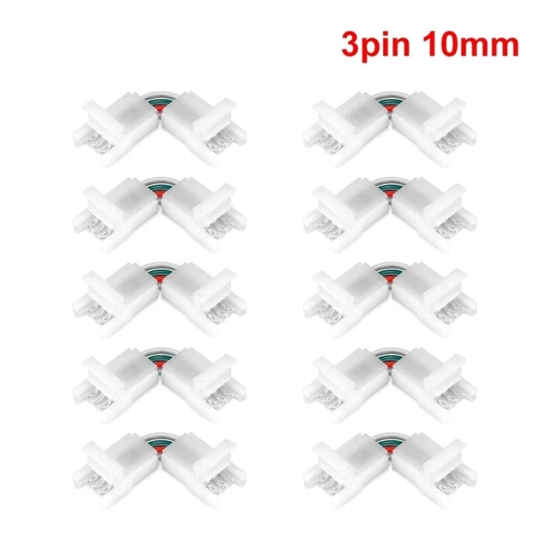 10 Pcs LED Strip Connectors 2/3/4 Pin 8/10mm Unwired Solderless Adapter Extension For 3528/5050 SMD RGB Lights | Обустройство дома